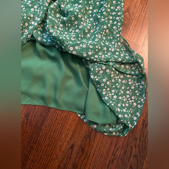 Max Studio- Green Floral Midi Dress flowy lightweight spring M? SIZE TAG MISSING - Picture 10 of 16